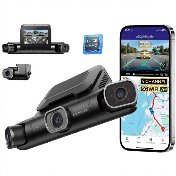 🚗 كاميرا داش 360° أربع قنوات AZDOME M660