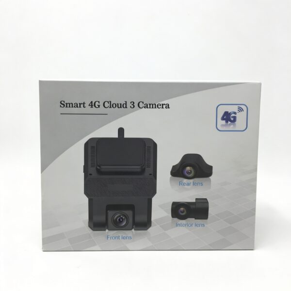 كاميرا السيارة الذكية Smart 4G Cloud ثلاثية العدسات مع بث مباشر وتتبع GPS + ذاكرة 64 قيقابايت + التركيب