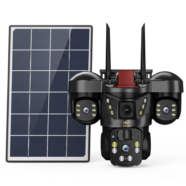 كاميرا مراقبة بالطاقة الشمسية 4K متعددة العدسات HB-006 (5G)